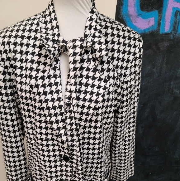Vintage Houndstooth Fringe Tie Front Jacket - Picture 7 of 13